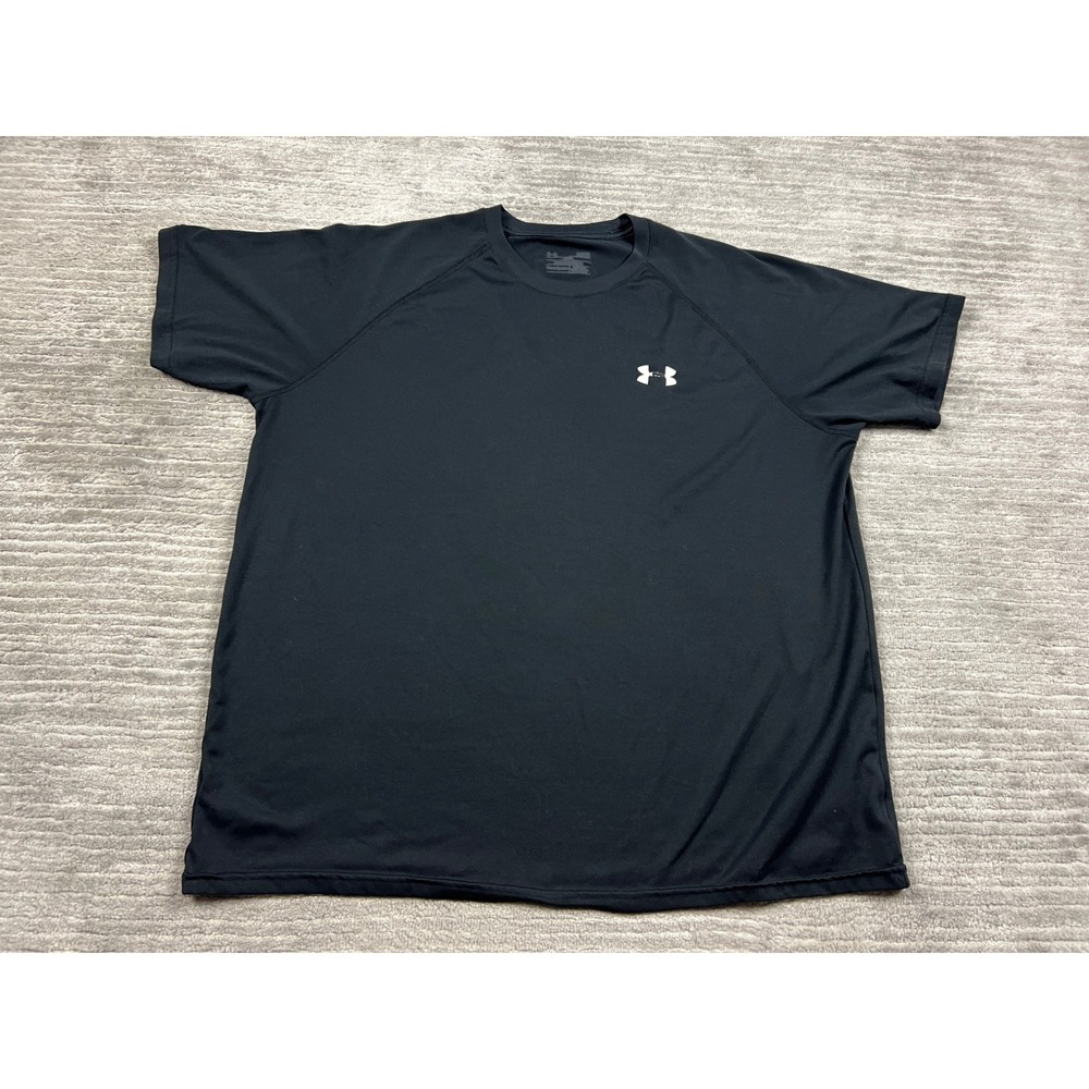 Under Armour T-Shirt Men XL Black HeatGear Short Sleeve Athletic Performance Tee